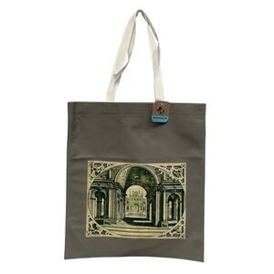New Upcycled Hand Printed Architecture Columns Castle Shopper Tote Bag